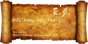 Rákosy Júlia névjegykártya