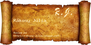 Rákosy Júlia névjegykártya