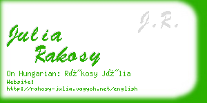 julia rakosy business card
